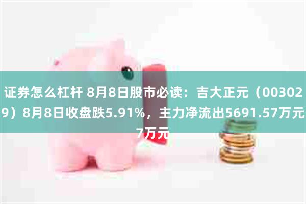 证券怎么杠杆 8月8日股市必读：吉大正元（003029）8月8日收盘跌5.91%，主力净流出5691.57万元