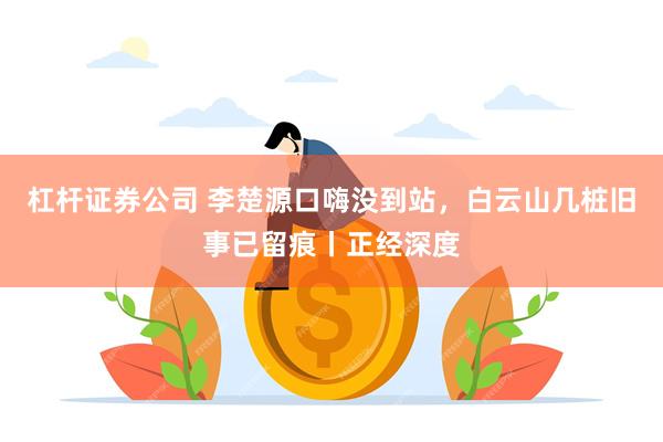 杠杆证券公司 李楚源口嗨没到站，白云山几桩旧事已留痕丨正经深度