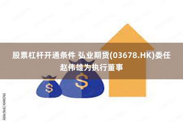 股票杠杆开通条件 弘业期货(03678.HK)委任赵伟雄为执行董事